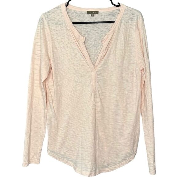 |EUC| LILLA P Anthropologie Long Sleeve V Neck Top - Picture 1 of 6